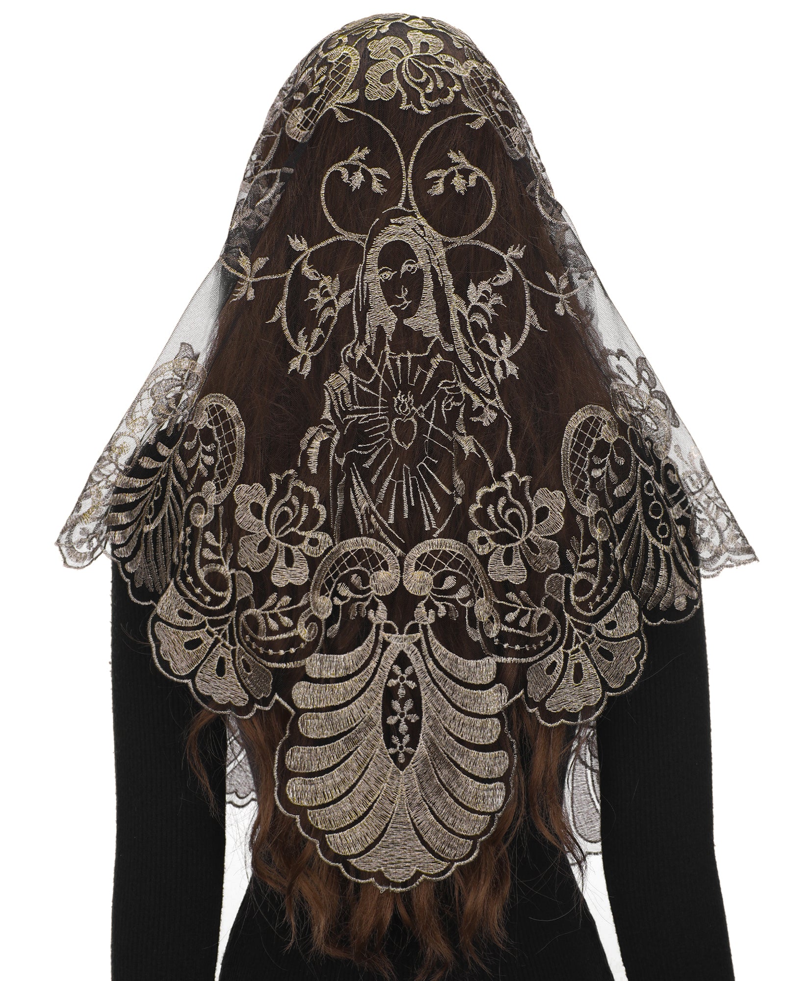 Bozidol Chapel Veils Catholic Mass Mantilla - Virgin Embroidery Lace T