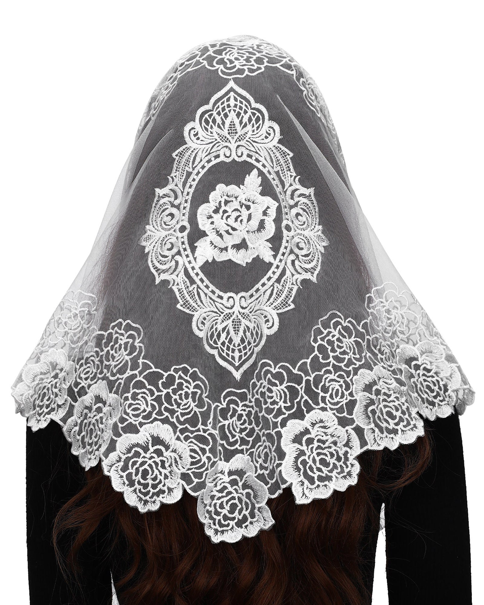 Cathedral Lace Veil Mantilla in Spanish Classic Style Lace 