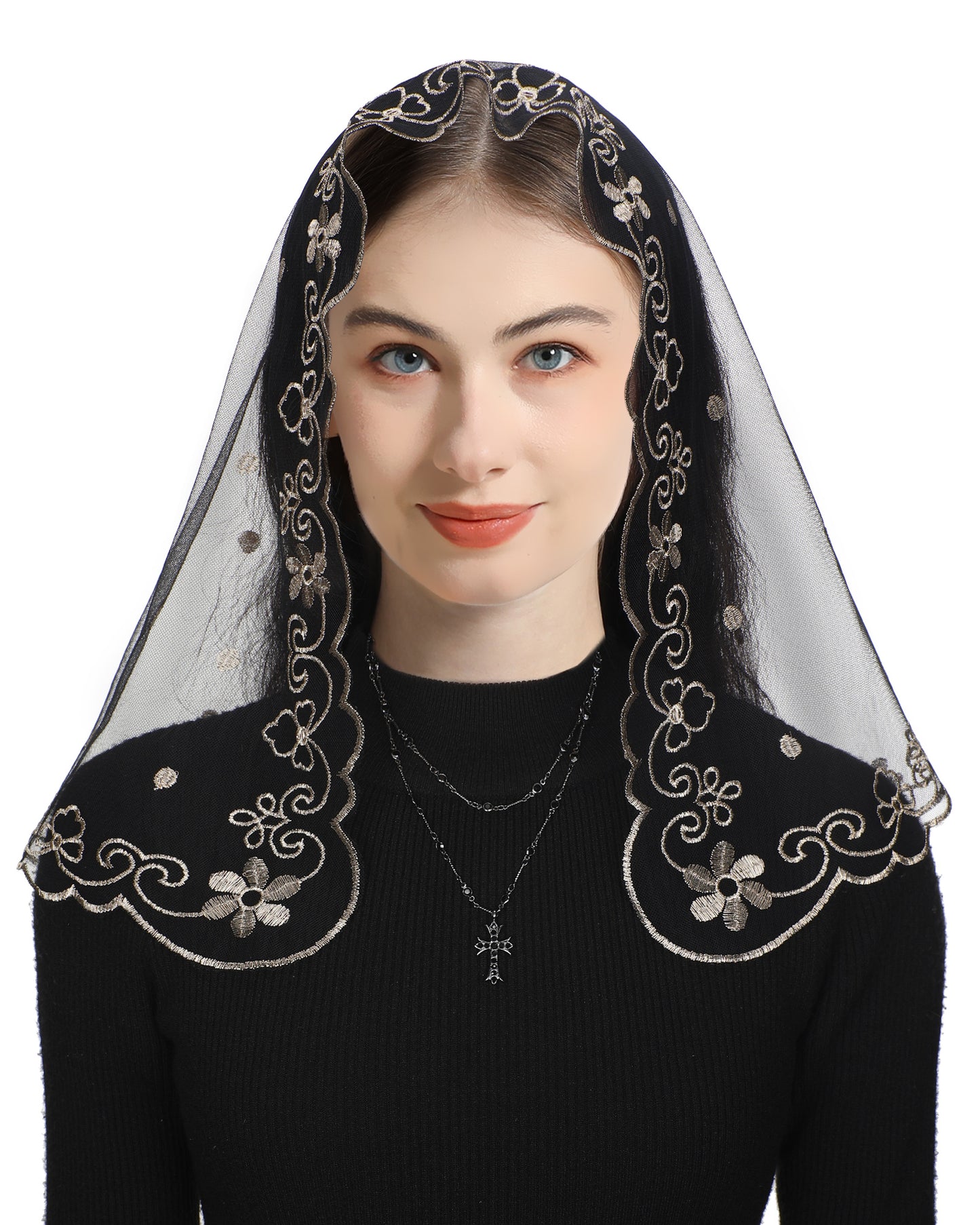 Bozidol D-Shaped Church Virgin Veil - Simple Veil of Our Lady of San Juan De Los Lagos Church