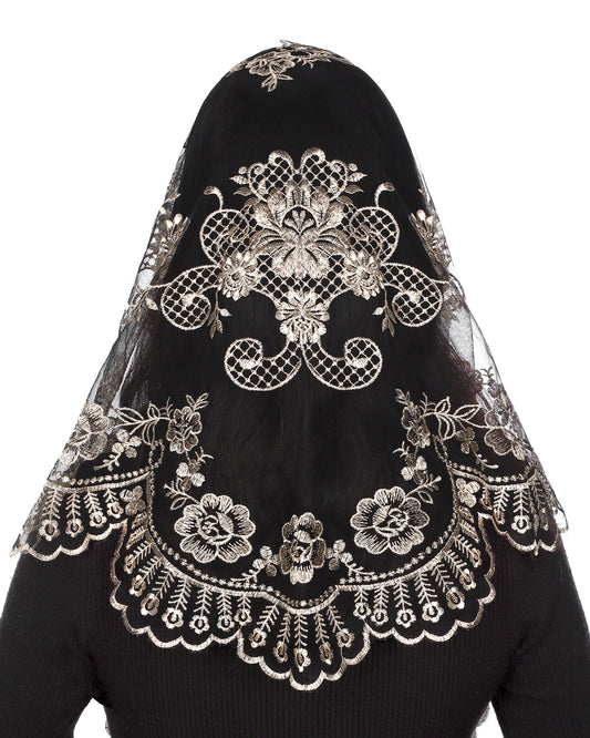 Bozidol Women's Catholic Mantilla: Veils Sacred Vintaged Lace Scarf Shawl Spanish Style Church Mass Veil