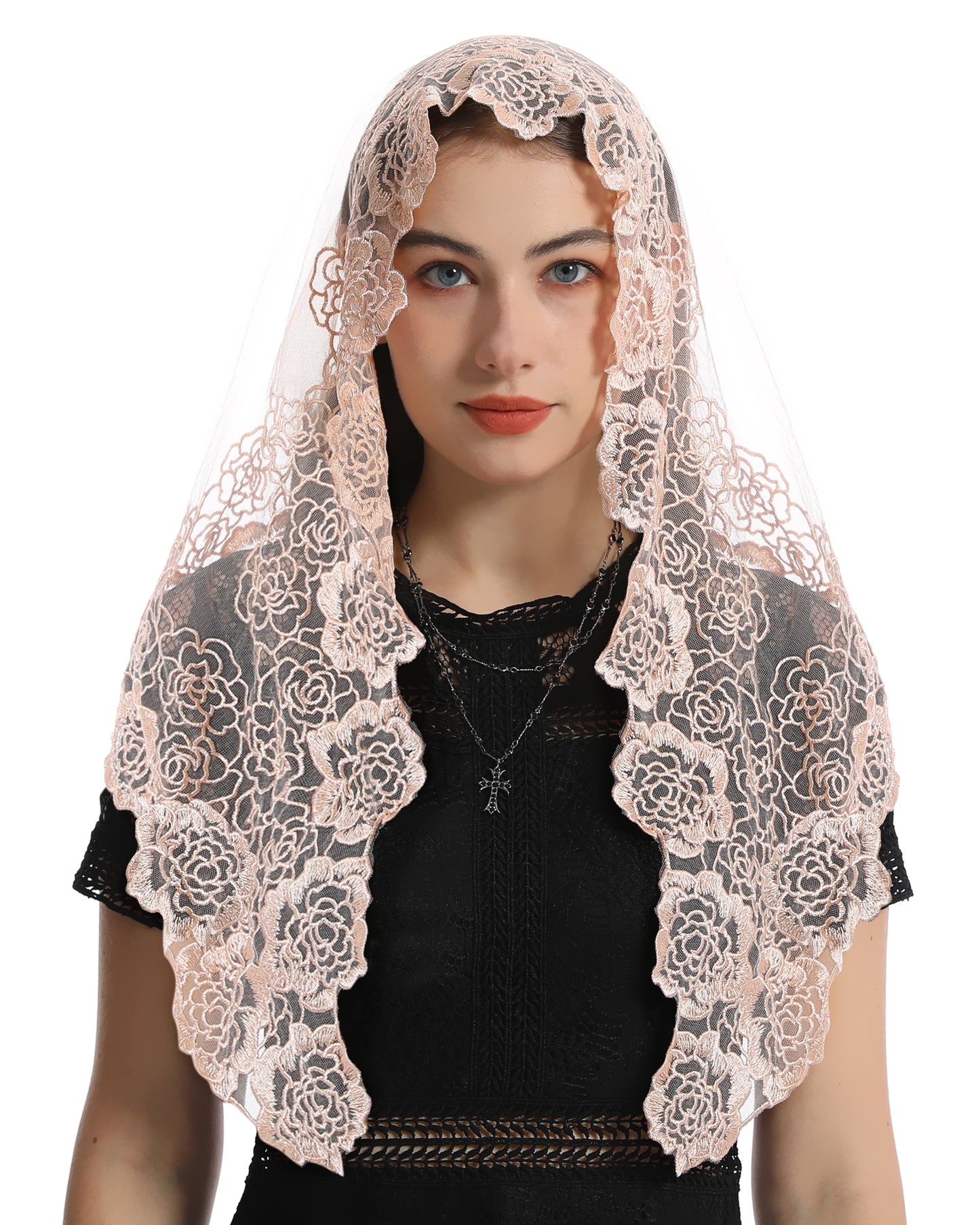 Spanish Style Church Lace Veils- Traditional Vintage Mantilla Veil Latin Mass Head Covering for Women