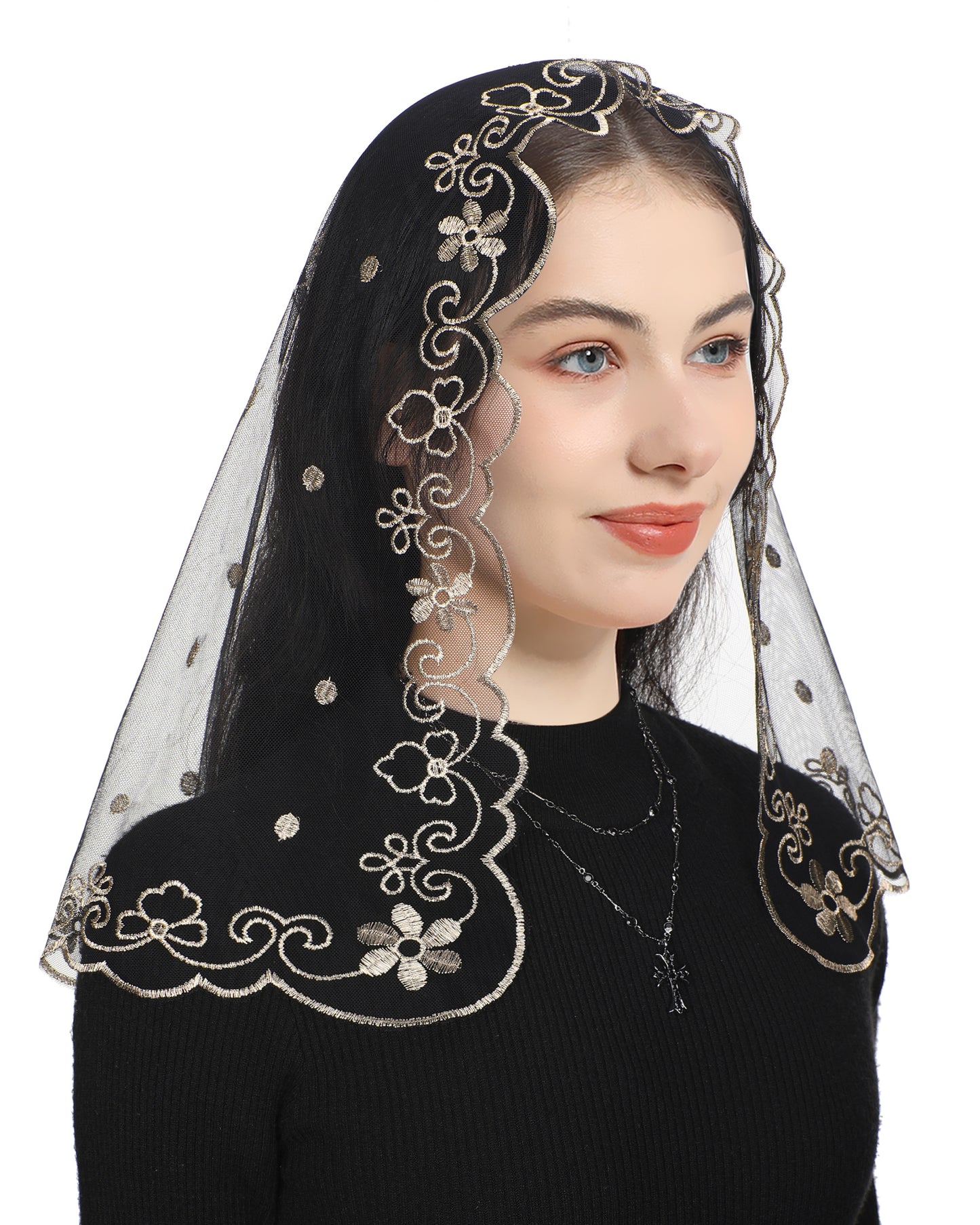 Bozidol D-Shaped Church Virgin Veil - Simple Veil of Our Lady of San Juan De Los Lagos Church