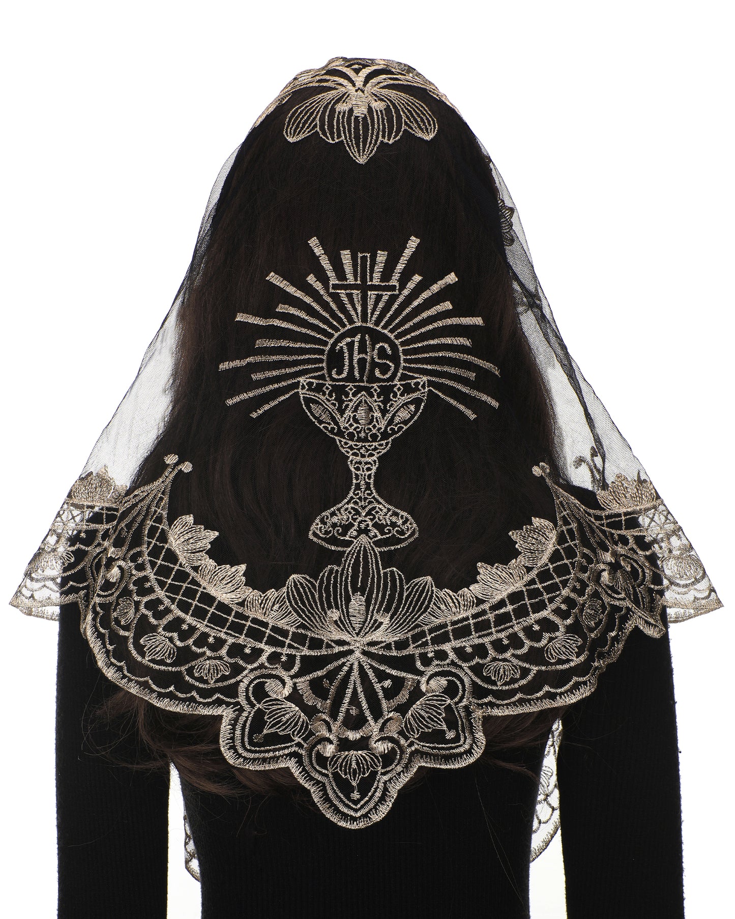 Bozidol Triangular Cross Holy Grail Veil- Triangular Cross Chalice Catholic Church Wedding Holy Veil