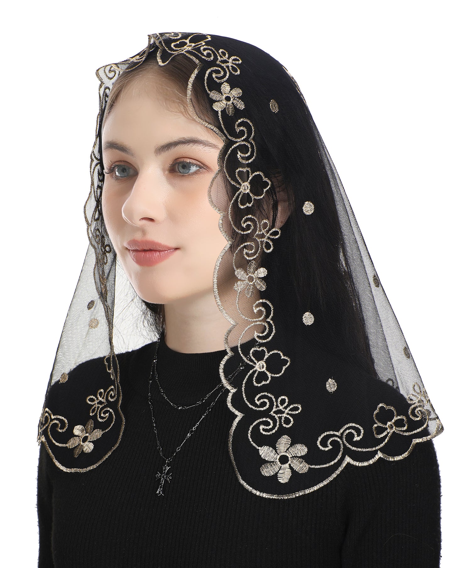 Bozidol D-Shaped Church Virgin Veil - Simple Veil of Our Lady of San Juan De Los Lagos Church