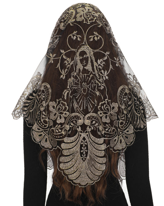 Bozidol Chapel Veils Catholic Mass Mantilla - Virgin Embroidery Lace Triangle Head Coverings Floral Church Veil