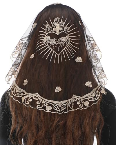 Bozidol Catholic Veils for Women Mass  Sacred Heart  Rose Church Veils Chapel Short Head Veils Velos Para ir a la iglesia