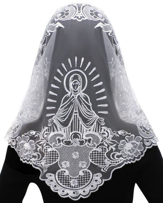 Bozidol Church Lace Veil Catholic Mass Head Covering Spanish Chapel Mantilla Religious Christian Gift for Women